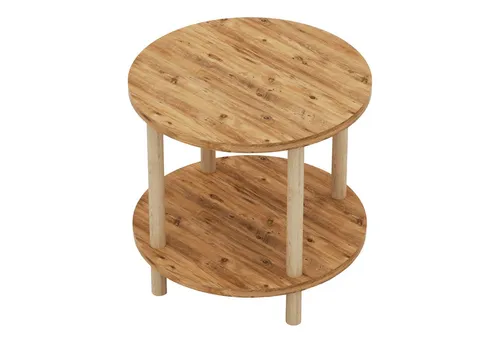 en.casa Beistelltisch, »Ves« mit unterer Ablage 49 x Ø42 cm Holzoptik