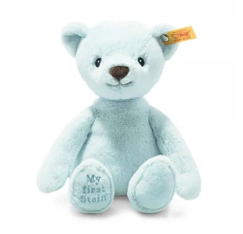 Steiff My first Steiff Teddybär - 26 cm, Hellblau - Stofftier & Teddybär, der perfekte Begleiter für Babys ab 0 Monaten - weich, kuschelig und waschbar bei 30 °C für unbeschwerten Spielspaß.