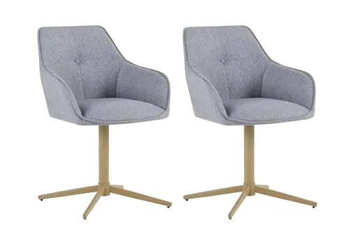 byLIVING Stuhl 2er Set OTTAWA – Drehstuhl in hellgrau mit Armlehnen - Das 2er Set OTTAWA vereint Stil und Komfort im Esszimmer. Mit 360° Drehfunktion und großzügiger Polsterung bietet es besten Sitzkomfort und Flexibilität. Ideal für gesellige Abende oder Home-Office-Einsätze.