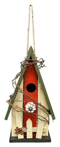 finehomegarden Vogelhaus Nistkasten aus Holz – Natur/Rote/Grüne Variante