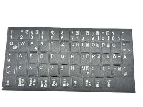 T-ProTek DEUTSCHE Tastaturaufkleber - schwarz MATT 58 Tasten 1,1 cm x 1,3 cm Selbstkleben kompatibel für Lenovo Laptop Notebook