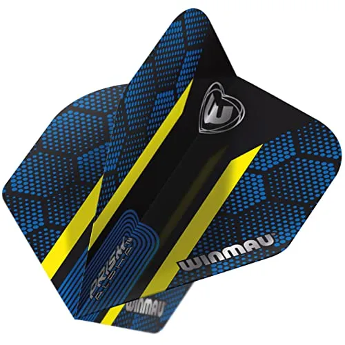 WINMAU Prism Alpha Blue & Yellow Hexagon Extra Thick Dart Flights - 1 Satz pro Packung (Insgesamt 3 Flüge)