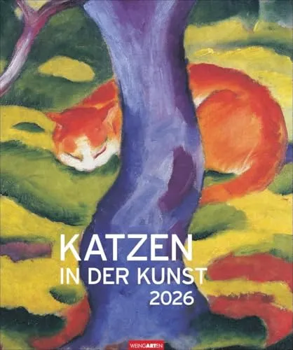 Katzen in der Kunst Edition Kalender 2026 - Tier-Kunstkalender im Hochformat 46 x 55 cm, zeigt Samtpfoten in beeindruckenden Gemälden und bringt Kunstliebhaber und Katzenfreunde zusammen.