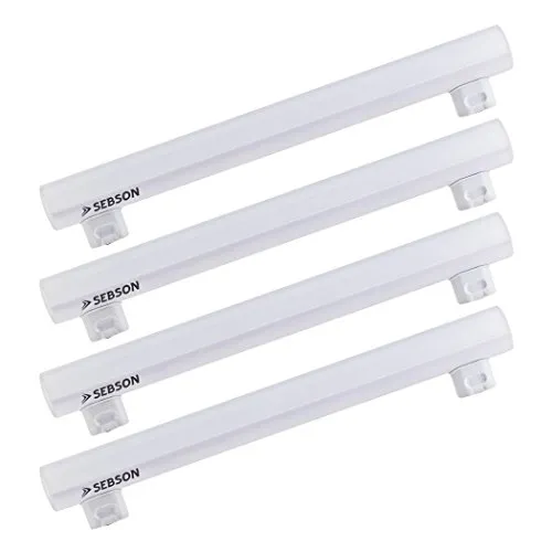 SEBSON LED-Leuchtmittel S14S 30cm 4W - 4er Pack - Energiesparlampen mit warmweißem Licht, ideal für stimmungsvolle Beleuchtung. Hohe Lebensdauer von 15.000 Std. und energieeffizient.