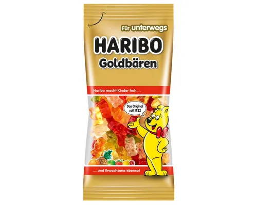 HARIBO Süßigkeit, Haribo Goldbären Fruchtgummi Bären in praktischer Taschenpackung 75g