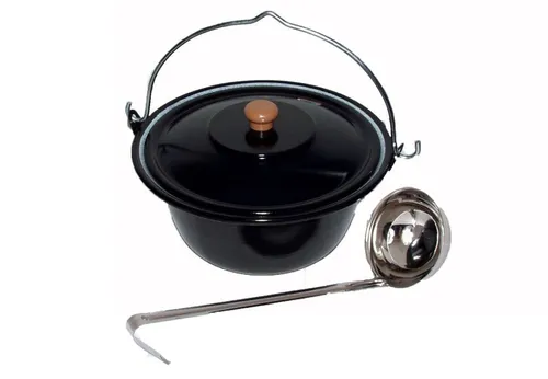 Original Ungarisches Set 14L Gulaschkessel Emaille Deckel gratis Schöpflöffel