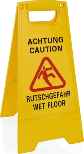 Aufsteller Achtung Rutschgefahr, 42 x 30 x 60 cm, Kunststoff gelb