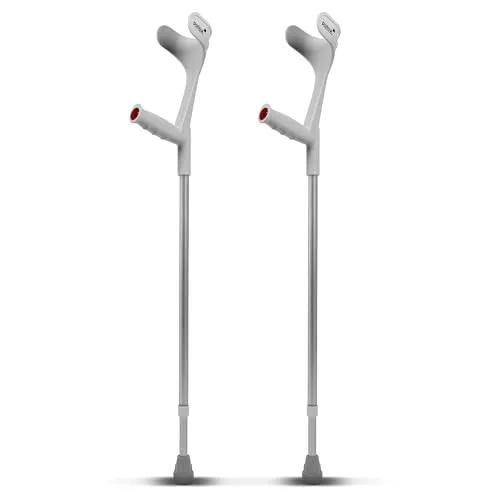 Ossenberg Paar Krücken Grau mit Ergo Softgriff von PULOX