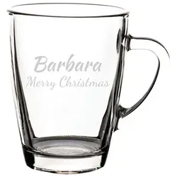 Luxentu - Gravur Glasbecher Kaffeebecher 300 ml - Name gerade 1 Stück