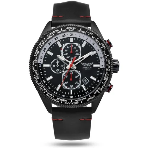 Aviator F-Serie Herren Chronograph mit Lederarmband 45mm