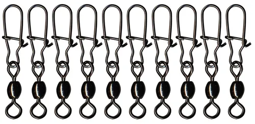 Fishing Tackle Max Schnurverbinder FTM Seika Pro Spin Wirbel mit Duo Lock Karabiner - 10 Angelwirbel, (1-St)