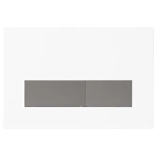 Mendorio WC Drückerplatte, kompatibel mit Geberit Sigma, UP300 & UP320 Serien Betätigungsplatten, mit Doppelspülung, ausgestattet mit Spülhebel-Set und Einbaurahmen (Matt Weiß & Matt Dunkelgrau knopf)