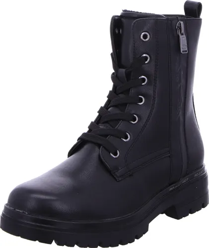 Tom Tailor Schnürboots Damen 31343133383532 Schwarz 43 EU - Wanderschuhe für Damen mit zwei Reißverschlüssen für einfachen Einstieg, warmem Veloursfutter und schrittdämpfender Laufsohle – ideal für kalte Tage und modische Outfits.