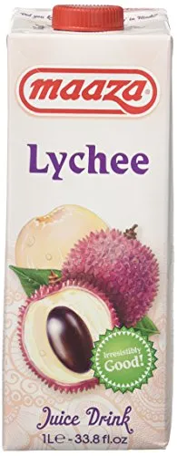 Maaza Litschi Fruchtsaftgetränk 1 Liter - Erfrischendes Litschi Fruchtsaftgetränk, vegan und glutenfrei, ideal für einen fruchtigen Genuss zu Hause oder unterwegs.