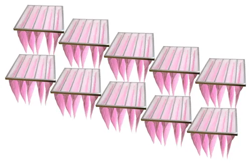 vhbw 10x Taschenfilter für Klima- und Lüftungsanlagen - Filter F7, 49 x 59,2 x 36 cm Rosa