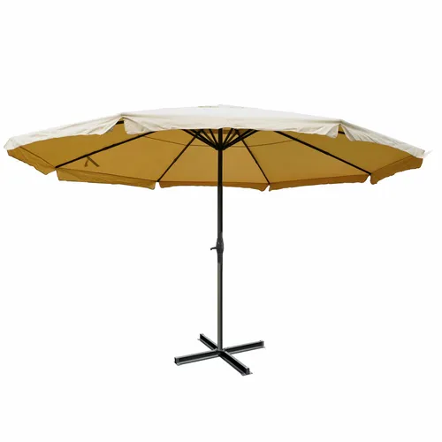 Sonnenschirm Carpi Pro Ø 5m - Gastronomie Marktschirm mit Volant - Robuster 5m Sonnenschirm aus Polyester und Aluminium, ideal für Gastronomie. Leicht zu bedienen mit Kurbelmechanismus, perfekt für Schatten und Schutz.