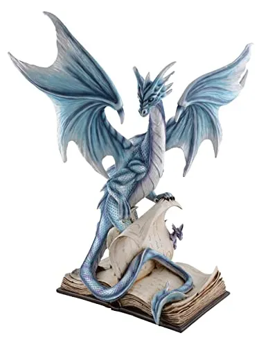 Drachen Figur - Der Bücherwächter mit Schüler - Bücherdrache