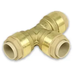 Messing Steckfitting T-Stück für Kupferrohr, verschiedene Größen (Ausführung: 22 mm)