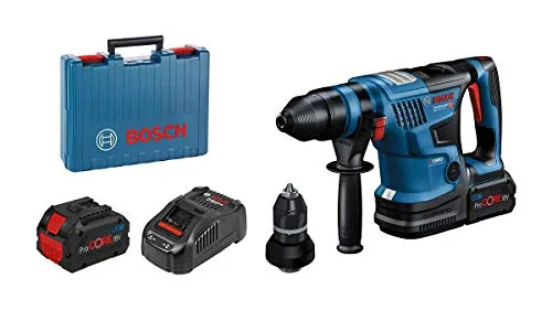 Bosch Bohrhammer GBH 18V-34 CF Biturbo - Akku-Bohrhammer mit 5,8 Joule Schlagkraft und Bluetooth-Funktion für individuelle Einstellungen. Ideal für Bohren, Hammerbohren und Meißeln in Beton, Holz und Metall.