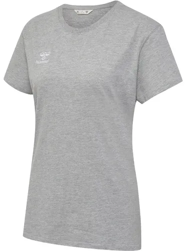 hummel Sport/Freizeit-Shirt hmlGO 2.0 (Bio-Baumwolle, klassisch Design) Kurzarm grau Damen