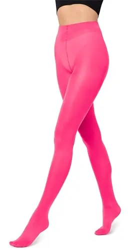 Merry Style Bunte Damen Strumpfhose Mikrofaser 40 DEN (Neonrosa, 1/2 (30-36))