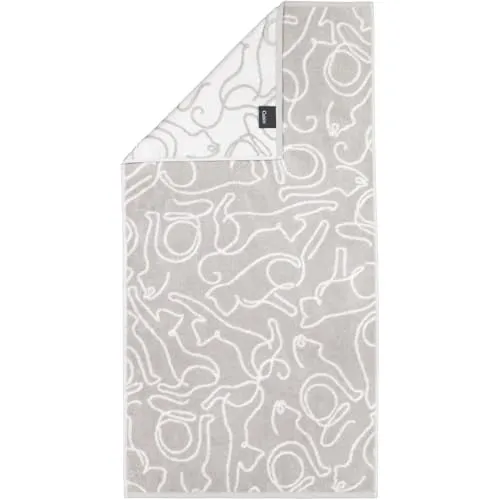 Handtücher Cute Cats Edition Cats 6264 Platin/weiß - 76 - Frottiertücher aus 100% hochwertiger Baumwolle, flauschig und pflegeleicht. Das niedliche Katzen-Design bringt Freude ins Badezimmer!
