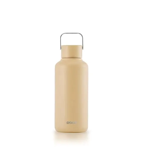 EQUA Timeless Edelstahl Trinkflasche 600ml - Trinkflasche aus hochwertigem Edelstahl, ultraleicht und 100% auslaufsicher, ideal für unterwegs. Mit rutschfestem Silikonboden für stabile Ablage.