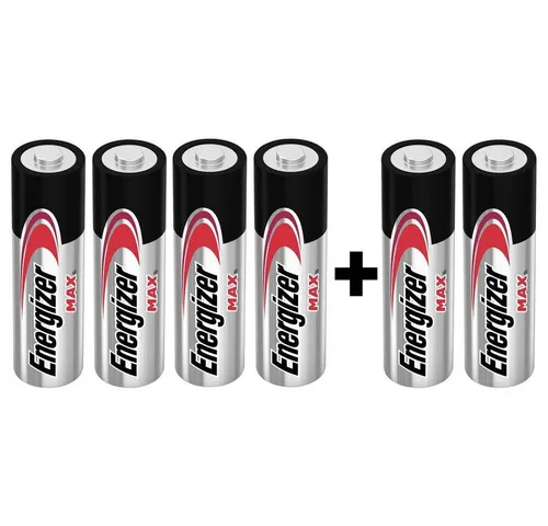 Energizer Max Alkaline Mignon-Batterien, 4 + 2 gratis E301534200 Batterie