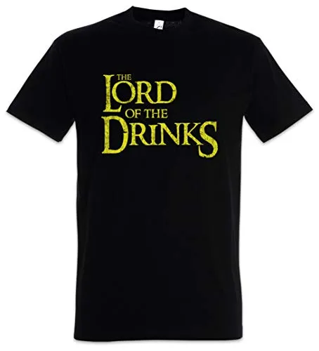 Urban Backwoods The Lord of The Drinks Herren T-Shirt Schwarz Größe 2XL