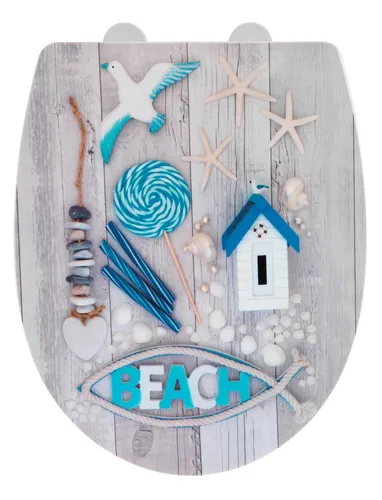 WENKO WC-Sitz mit Absenkautomatik Premium grau-blau - WC-Sitz mit Absenkautomatik für leises Schließen, komfortabel und stilvoll in grau-blauer Farbgestaltung.