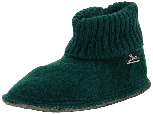 Beck Hygge Hüttenschuhe - Klassische Hüttenschuhe aus 100% atmungsaktiver Schurwolle. Ideal für Kinder und Erwachsene, mit rutschfester Sohle für sicheren Halt im Alltag.
