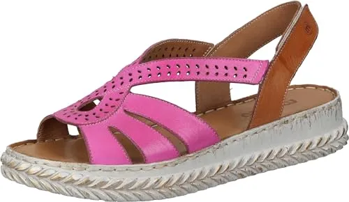 Manitu Damen Sandaletten 38 EU - Bequeme Keilabsatz-Sandaletten - Wanderschuhe mit Klettverschluss für schnelles An- und Ausziehen, ideal für komfortable Sommerausflüge.