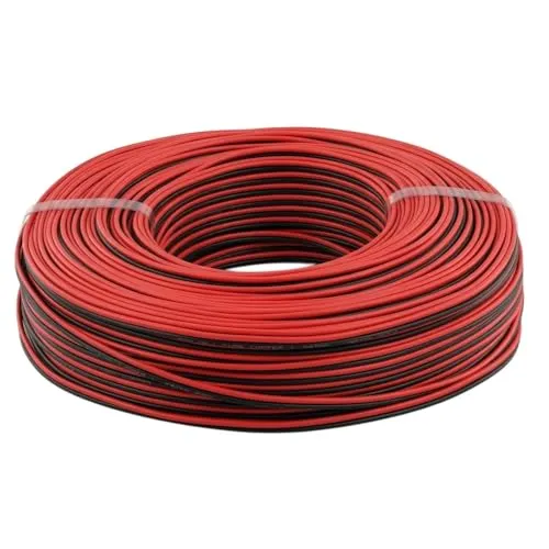 WITTKOWARE Flachleitung (Zwillingslitze), Adernfarben rot/schwarz, 2x0,35mm², Kabellänge 100m