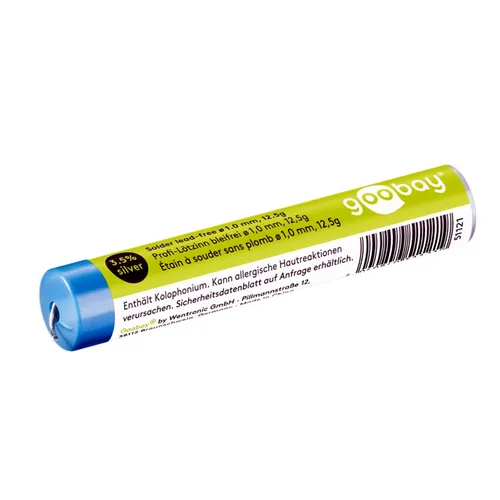 Qualitäts Lötzinn Silber 3,5% bleifrei Silberlot Goobay Ø 1,0mm 12,5g Rolle