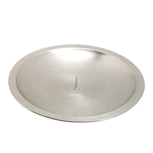 NKlaus Kerzenteller Messing Ø 13cm – Eleganter Kerzenständer für Taufe und Kommunion - Kerzenständer aus vernickeltem Messing mit stabilen Dorn, ideal für Kerzen bis Ø 8 cm. Schützt Oberflächen vor Wachsflecken und Hitzeschäden – perfekt für feierliche Anlässe.
