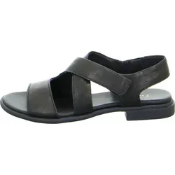 Think! Damen Kamaa Sandale - Nachhaltige Riemchen in Schwarz - Wanderschuhe aus chromfrei gegerbtem Leder, atmungsaktiv und mit anpassbarem Klettverschluss für optimalen Halt. Ideal für umweltbewusste Wanderer.