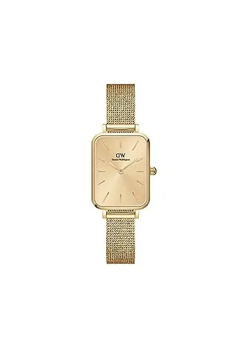 Daniel Wellington Quadro DW00100485 Damenarmbanduhr - Elegantes Gold-Design - Damenuhren mit zeitlosem Gold-Design und hochwertigem Edelstahl-Mesh-Armband für außergewöhnlichen Tragekomfort, ideal für jeden Anlass.