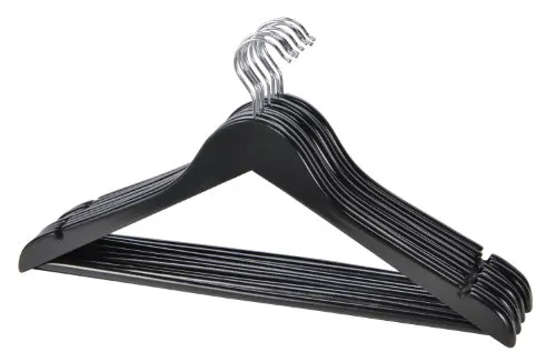 Hochwertiger Kleiderbügel aus Holz 5 Stück im Set, schwarz
