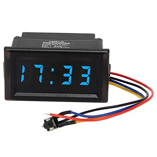 EBTOOLS Blaue Parkscheibe mit automatischer Uhr, multifunktionale elektronische Uhr, automatische elektronische Uhr, LED, Auto, staubdicht, wasserdicht, DC 4.