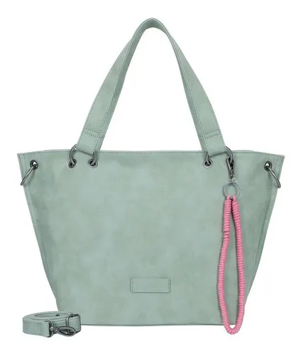 Fritzi aus Preußen Shopper Fritzi Shopper Vintage - Handtasche aus hochwertigem Polyurethan in limettengrün, ideal für den täglichen Gebrauch mit praktischem Reißverschluss und geräumigem Hauptfach.