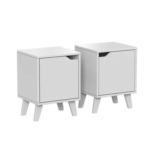 Vicco Nachttisch Malu, Weiß, 2er Set - Stilvolles Nachttisch 2er Set, ideal für jedes Schlafzimmer. Mit pflegeleichter Melaminharzbeschichtung für einfache Reinigung und Langlebigkeit.