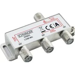 Verteiler 3-fach für SAT-, Antennen- und Kabelanlagen 8 dB