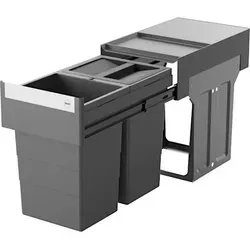 Hailo Abfallsammler 3666903 TA Swing: Einbaumülleimer für die Küche - Haushaltszubehör mit 2x 13 Litern Volumen und praktischem Biodeckel, perfekt für eine saubere und umweltfreundliche Abfalltrennung.