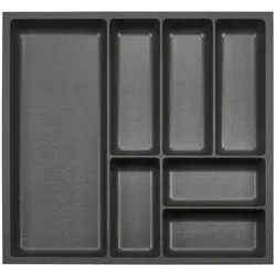 SO-TECH® Besteckeinsatz ORGA-BOX III Leinwandstil für Nobilia ab 08/2012 schwarz 49.1 cm x 5.05 cm x 47.3 cm