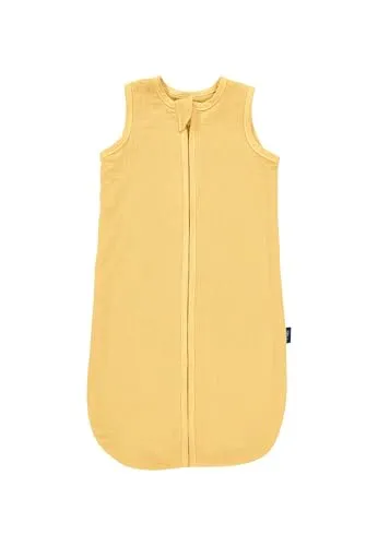 Alvi Mull-Schlafsack Baby Schlafsack, 0.5 TOG für den Sommer, 100% Baumwolle, atmungsaktiv Gelb, 70cm - Der Alvi Mull-Schlafsack aus 100% Baumwolle sorgt für angenehme Nächte. Atmungsaktiv und leicht, ideal für warme Sommertemperaturen. Für optimalen Komfort und viel Beinfreiheit, perfekt für empfindliche Babyhaut.