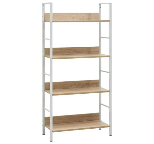 furnicato Bücherregal 4 Regalböden Eiche - Bücherregal aus Holzwerkstoff mit 4 Ablagen, ideal für Bücher und Deko, robust und leicht zu reinigen – perfektes Möbelstück für jeden Raum!