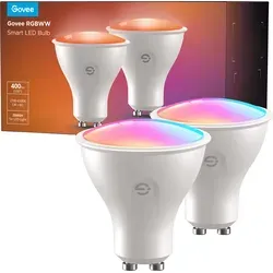GOVEE Smart LED Lampe RGBWW GU10 - 2 Stück, 4,8W 400 lm - Energiesparlampen mit RGBWW-Funktion, ideal für stimmungsvolle Beleuchtung und Energieeffizienz in jedem Raum.