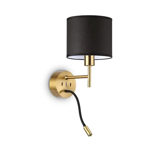 Ideal Lux Wandleuchte SET UP MAP2, 2-flammig mit USB-Port - Lampen für den Innenbereich, 2-flammige Wandleuchte mit warmweißem Licht und praktischem USB-Port für bequemes Laden.