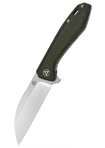 Pelican Taschenmesser mit stonewashed Klinge und grünem Micarta Griff - Hochwertiges Taschenmesser mit CPM S35VN Klinge, ideal für Outdoor-Aktivitäten und Bushcraft. Robuster Micarta Griff für besten Halt und Langlebigkeit.