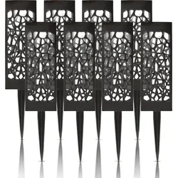 LED Solar Stecklampe für Außen (8er Pack) - Gartenleuchten, wetterfest IP44 und 100% solarbetrieben – ideal für stimmungsvolle Akzente in Ihrem Garten, ganz ohne Stromanschluss.